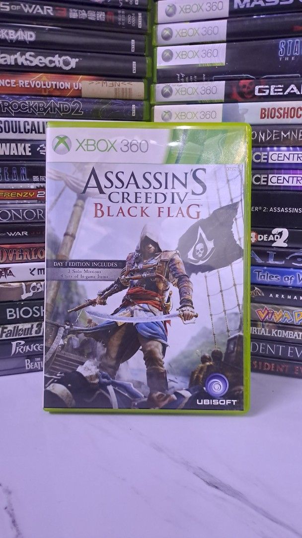 Assassin's Creed IV: Black Flag - Xbox 360 (Category: Xbox) located in Muntinlupa City. Submitted by echo.066 (Listing ID 1426994837, Image 1). Description: FOR SALE XBOX 360 CD GAME 800 PHP ASSASSINS CREED IV BLACK FLAG NTSC J MINT CONDITION AVAILABLE FOR DELIVERY VIA LALAMOVE AVAILABLE FOR SHIPPING VIA J&T EXPRESS MODE OF PAYMENT : BANK / GCASH / MAYA Check my PROFILE for more CDs MUSIC / GAMES / MOVIE MUNTINLUPA CITY LOCATION.