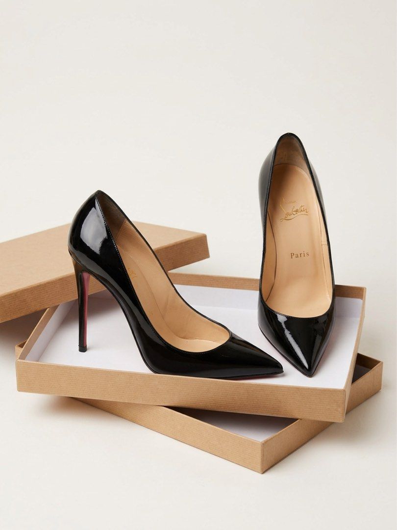 Authentic: Christian Louboutin Decollete (Category: Sneakers & Footwear) located in Taguig. Submitted by c.preloveditems (Listing ID 1427064717, Image 1). Description: - Authentic Christian Louboutin Decollete heels. - Size 38. - Elegant black patent leather. - Classic and timeless design. - Features the iconic red sole. - With minor flaw on one of the heel due to use but not halata. - Perfect for special occasions or everyday wear. - Complete wi
