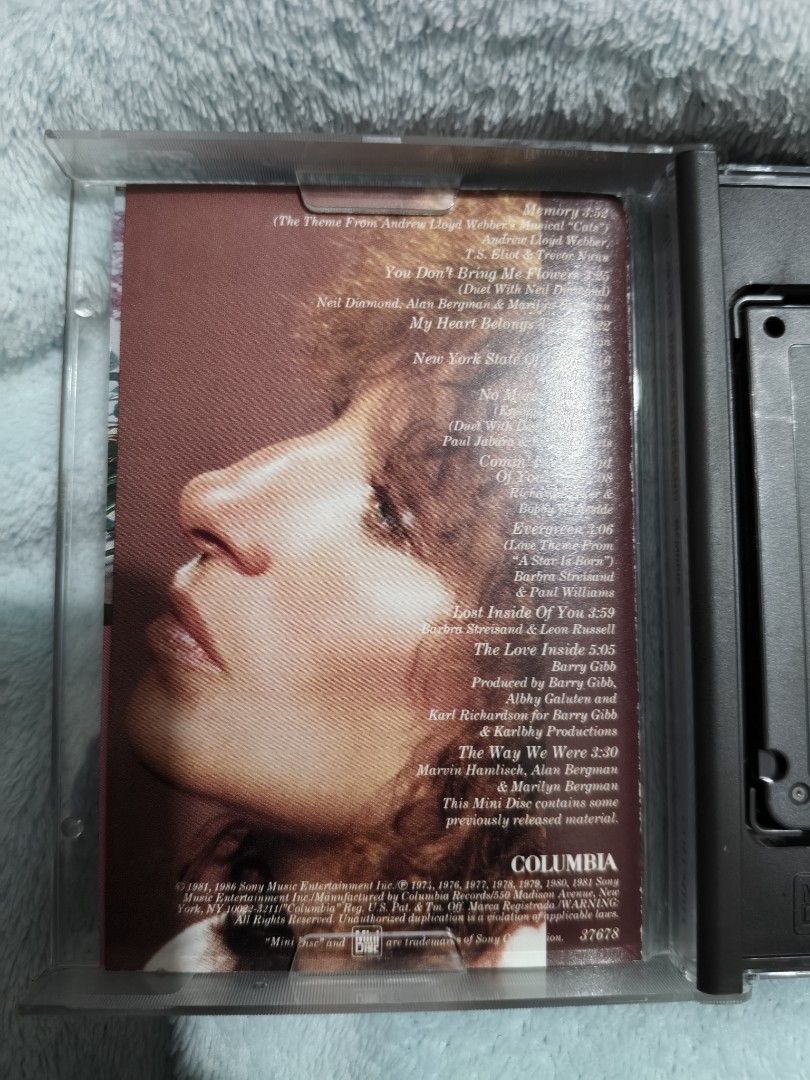 Barbra Streisand - Memories mini disc (Category: CDs & DVDs) located in Pateros City. Submitted by randomsheesh (Listing ID 1426970648, Image 3). Description: Selling my pre-loved Barbra Streisand "Memories" compilation album on Mini Disc format NM condition.Perfect para sa mga naghahanap ng classic vocal pop at easy listening tracks ni Barbra. Details: Format: Mini Disc Genre: Pop / Vocal / Easy Listening Artist: Barbra Streisand Tracklist Highl