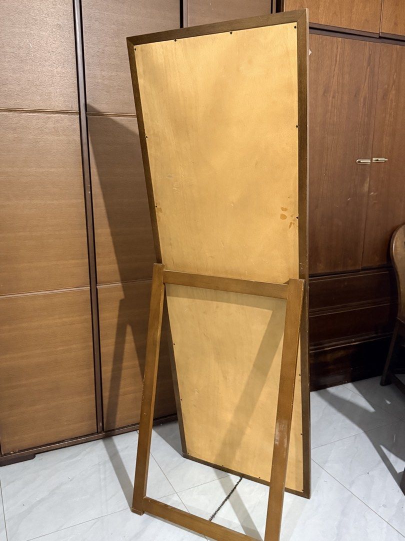 Big Full Length mirror Solid wood w stand (Category: Mirrors) located in Manila. Submitted by prelovedbyramiah (Listing ID 1427051594, Image 3). Description: 64 " inch height 22 inch width .