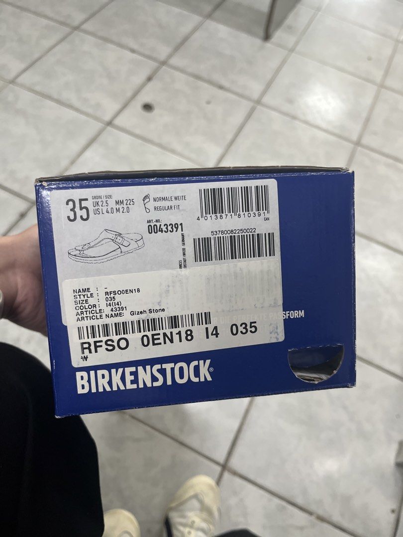 Birkenstock Gizeh Stone Sandals (Category: Flats & Sandals) located in Cabanatuan. Submitted by lovedoptions (Listing ID 1427070096, Image 3). Description: Birkenstock Gizeh Stone Size 35 RF | brandnew Rfs: change of mind.