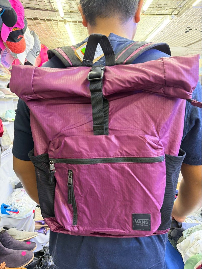 Brand new Authentic Vans Roll Top Backpack (Category: Backpacks) located in Quezon City. Submitted by fashionalley_88 (Listing ID 1427051715, Image 1). Description: Brand new with tag purchased from USA Guaranteed authentic! VANS BACKPACK SALE! Original price 4k+.