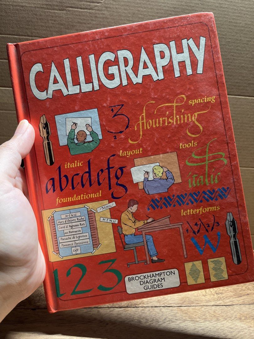 Calligraphy by The Diagram Book (Category: Storybooks) located in Pasig City. Submitted by shadow53529 (Listing ID 1426979160, Image 1). Description: Calligraphy by The Diagram Book Hardbound *️⃣ Payment first, no COD MOP: GCash, Maya, BPI, BDO Shipping: J&T .