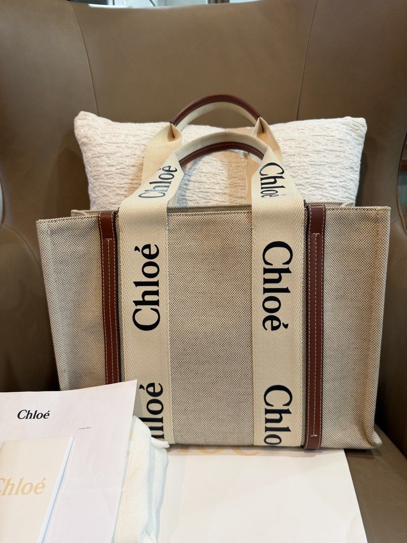 Chloe Woody Tote Bag (Category: Luxury Bags & Wallets) located in Paranaque City. Submitted by dlp0830 (Listing ID 1427091431, Image 2). Description: Preloved in Like New Condition. Used only twice. Complete inclusions with receipts. Guaranteed Authentic Rfs: Downsizing my personal Bag collection .