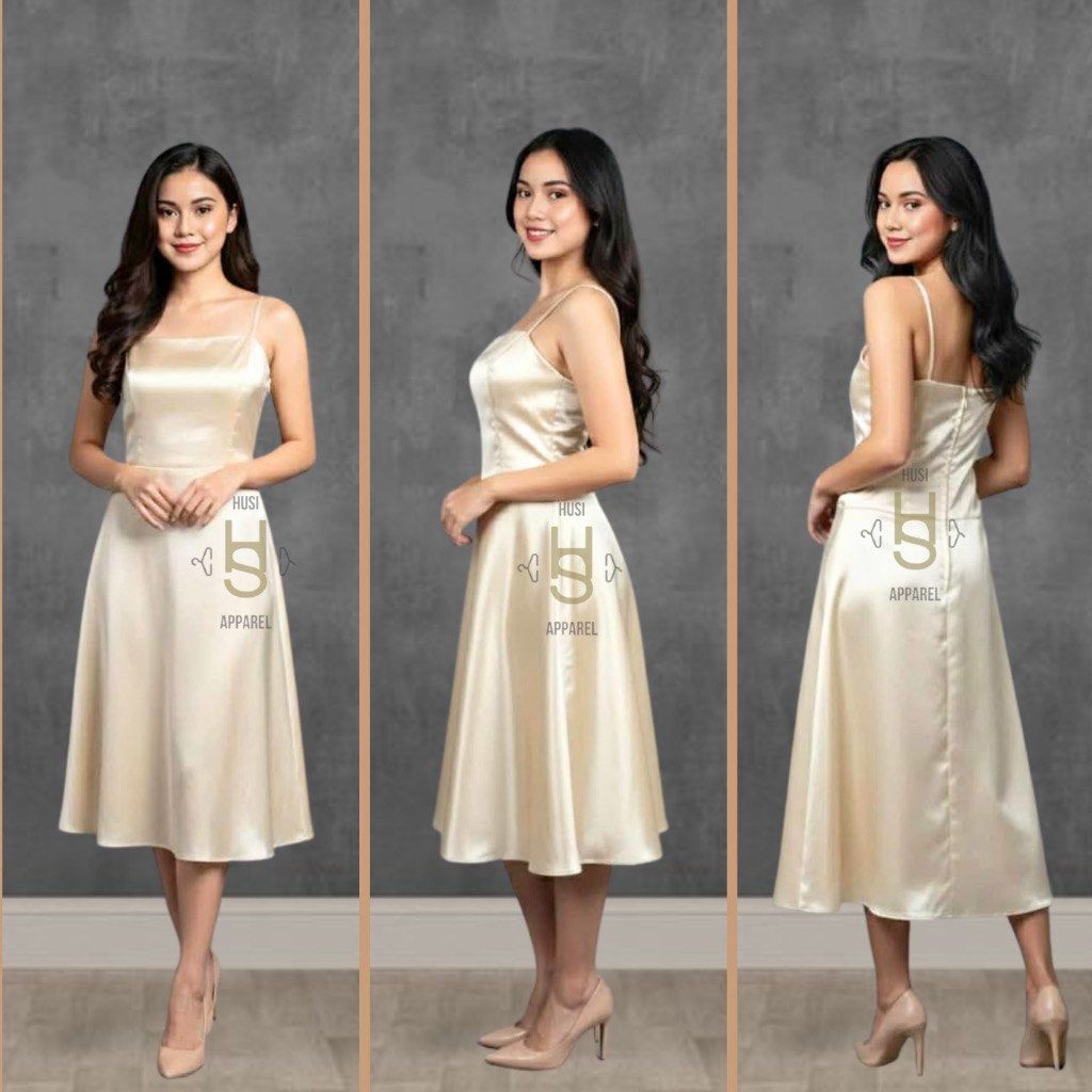 Cream Silk Shiny Dress (Category: Dresses) located in Pasig City. Submitted by ysa_r (Listing ID 1426966738, Image 1). Description: - can be worn under a modern filipinana top - never worn and never used - rfs: can’t fit me .
