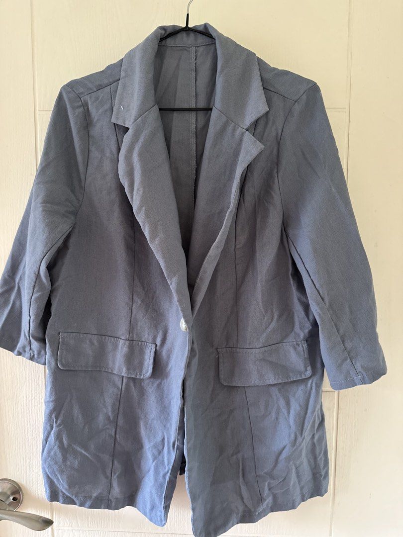 Dusty Blue Blazer (Category: Coats, Jackets and Outerwear) located in Mandaluyong City. Submitted by createyourtrend (Listing ID 1427102625, Image 1). Description: Rfs: declutterring Small to med.
