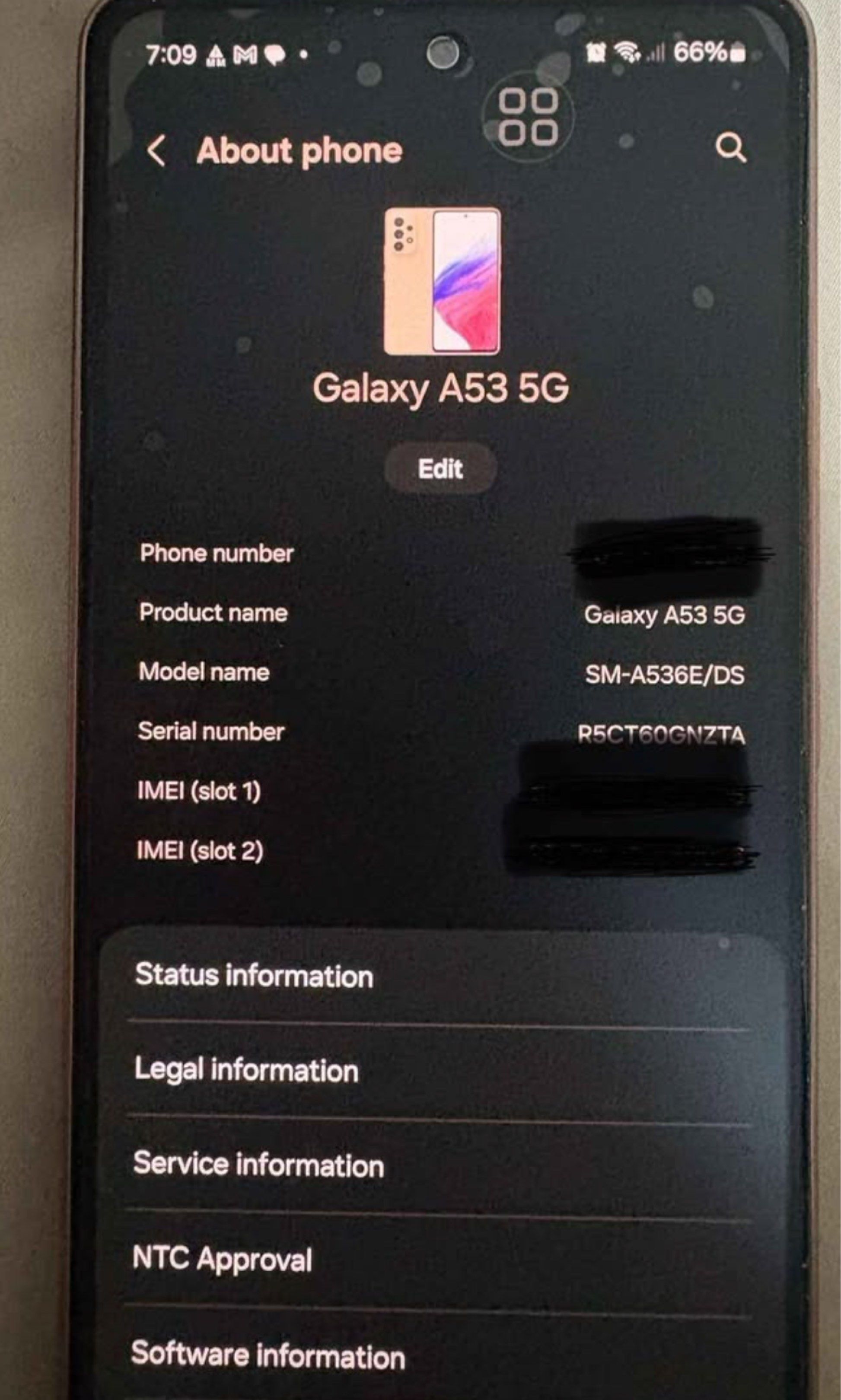 FS: Samsung Galaxy A53 5G (Category: Samsung) located in Manila. Submitted by holamddd (Listing ID 1426981839, Image 3). Description: FS! Samsung Galaxy A53 5G - no issues po and all working - lady owned - working fingerprint and buttons - INCLUDED ORIG CHARGER - no box po sorry, pero i can make sure na safe po idedeliver t.t - with back and front screen protector (including camera) - can unli check PRICE: 7000 PESOS (negotiable) meet up: pasay o