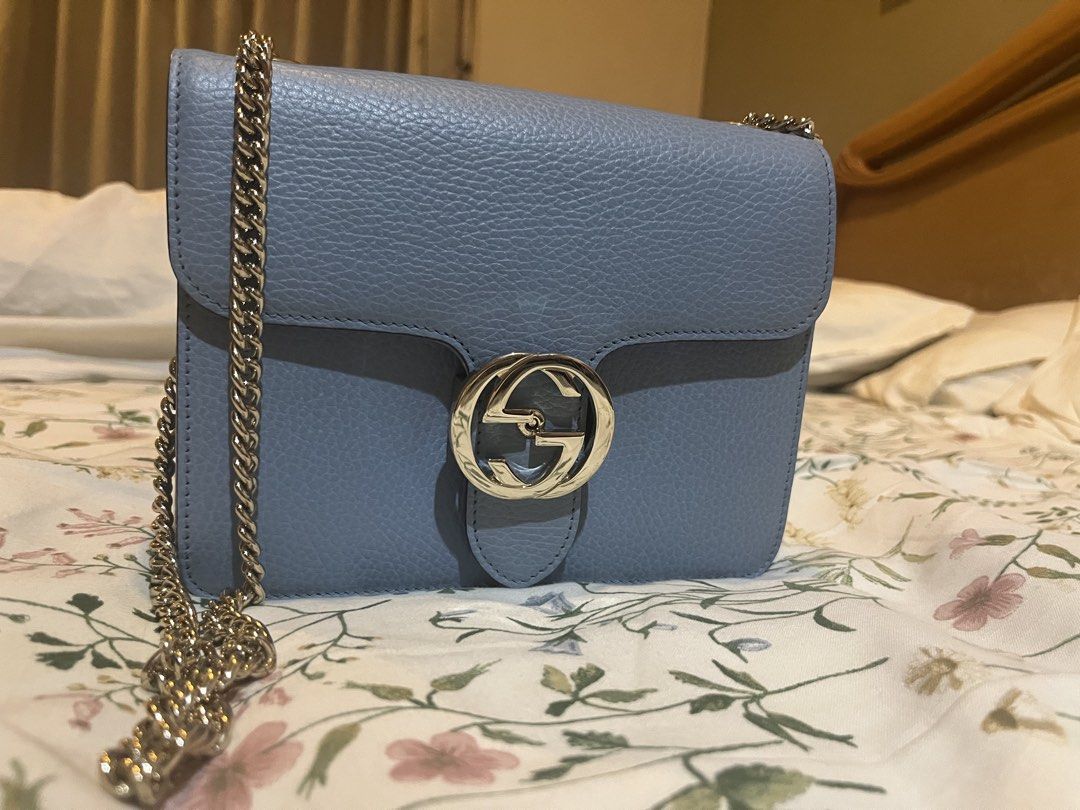 GUCCI INTERLOCKING (Category: Bags & Wallets) located in Petaling Jaya. Submitted by assuccess (Listing ID 1427000834, Image 3). Description: color : light blue in good condition and look new Negotiable.
