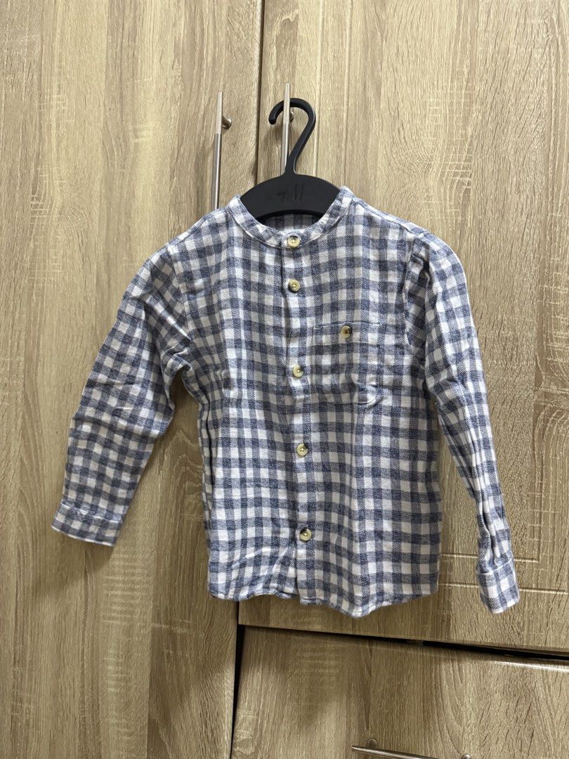 H&M Checkered Shirt and Pants Set (Category: Babies & Kids Fashion) located in Cavite. Submitted by prelovedstuff28179 (Listing ID 1427151348, Image 2). Description: Personal preloved of my son's Zara top used once HM pants brandnew 3-4T .