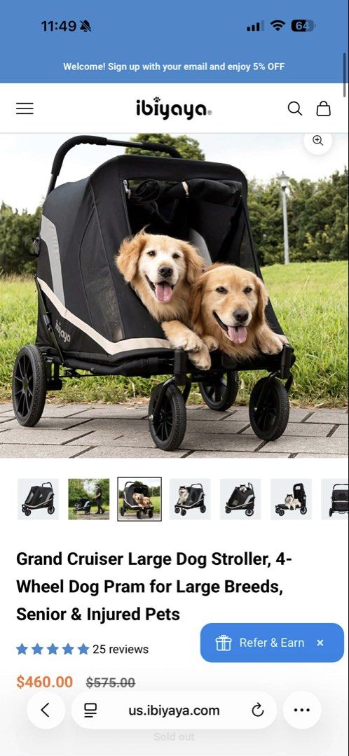 Ibiaya Grand Cruiser Dog Stroller (Category: Strollers) located in San Fernando. Submitted by sashemi (Listing ID 1426991129, Image 3). Description: Barely used; negotiable price; originally bought for P31,000.
