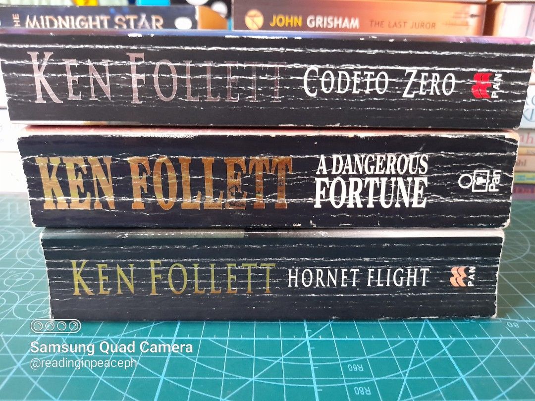 Ken Follett novels - Code to Zero, A Dangerous Fortune, Hornet Flight (Category: Storybooks) located in Cavite. Submitted by readinginpeace (Listing ID 1427041314, Image 1). Description: In good condition with spine crease, lightly tanning and minimal foxing.