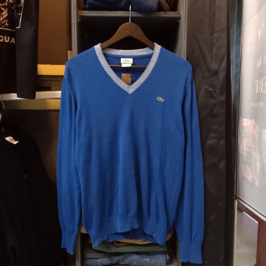 Lacoste V-Neck Sweater Knitted (Category: Coats, Jackets and Outerwear) located in Cebu City. Submitted by yipsthrift (Listing ID 1427093836, Image 1). Description: LACOSTE V-NECK SWEAT KNITTED SIZE 4 DIMENTIONS: 20x26 AS NEW CONDITION NO ISSUE COLOR RATE: 10/10.