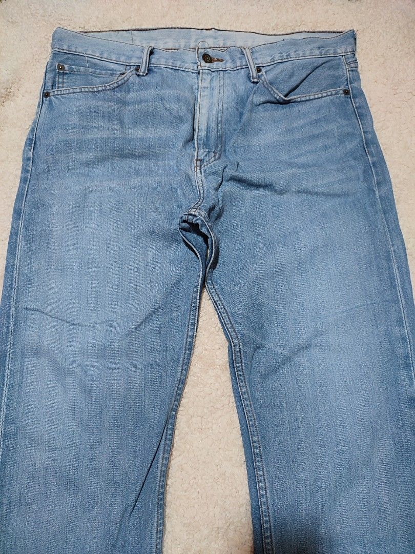Levi's 508 Regular Taper Jeans W36 L34 (Category: Jeans) located in Manila. Submitted by anthonig (Listing ID 1427112295, Image 2). Description: Levi's 508 jeans in a light blue wash. Features a button fly and the classic Levi's red tab on the back pocket. The size is W36 L34. The jeans have a regular fit with a slight taper. The jeans have a classic five-pocket design. The jeans are made of denim..