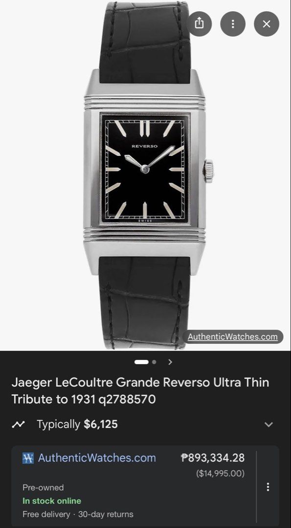 LF JLC Reverso Tribute 1931 (Category: Men's Watches) located in Manila. Submitted by manusison (Listing ID 1427112391, Image 1). Description: Looking for Jlc reverso tribute 1931. 900k offer.