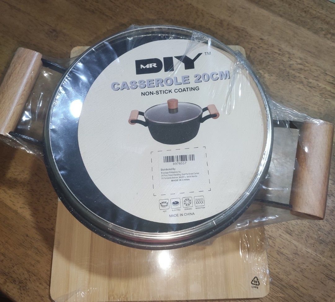 Neoflam Casserole 20cm + Bamboo Cutting Board (Category: Cookware & Accessories) located in Rizal. Submitted by baltiq (Listing ID 1426985714, Image 3). Description: BUNDLE B'NEW ☑️Set includes a 20cm MR DIY casserole with a non-stick coating ☑️Neoflam bamboo cutting board. cutting board 12 in. x 9 in. Both items are new and still in their original packaging. 💰MOP: GCash.