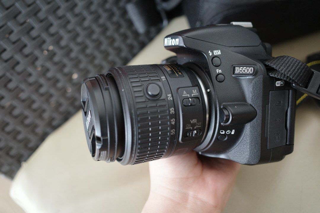 Nikon D5500 DSLR Camera (Category: Cameras) located in Leyte. Submitted by iam.candii (Listing ID 1427025722, Image 2). Description: Nikon D5500 24.2MP with 18-55mm Lens Kit - Nikon bag - original batteries and charger - EL14A Dual Charger - K&F Concept ND2-400 52mm - Kenko UV filter 52mm .