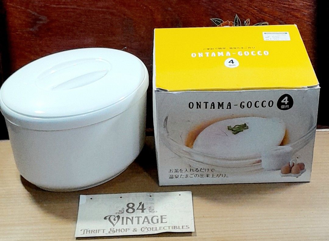 Ontama-Gocco Egg Cooker (Category: Cookers) located in Las Pinas. Submitted by 84vintage (Listing ID 1427099842, Image 3). Description: Ontama-Gocco egg cooker. It comes with a container, lid, and egg holder. It is designed to cook eggs using hot water. Just pour boiling water. wait a few minutes and you have the perfect egg to garnish burgers and salads etc. Actual photos posted. Please examine them carefully as they are part of the description.