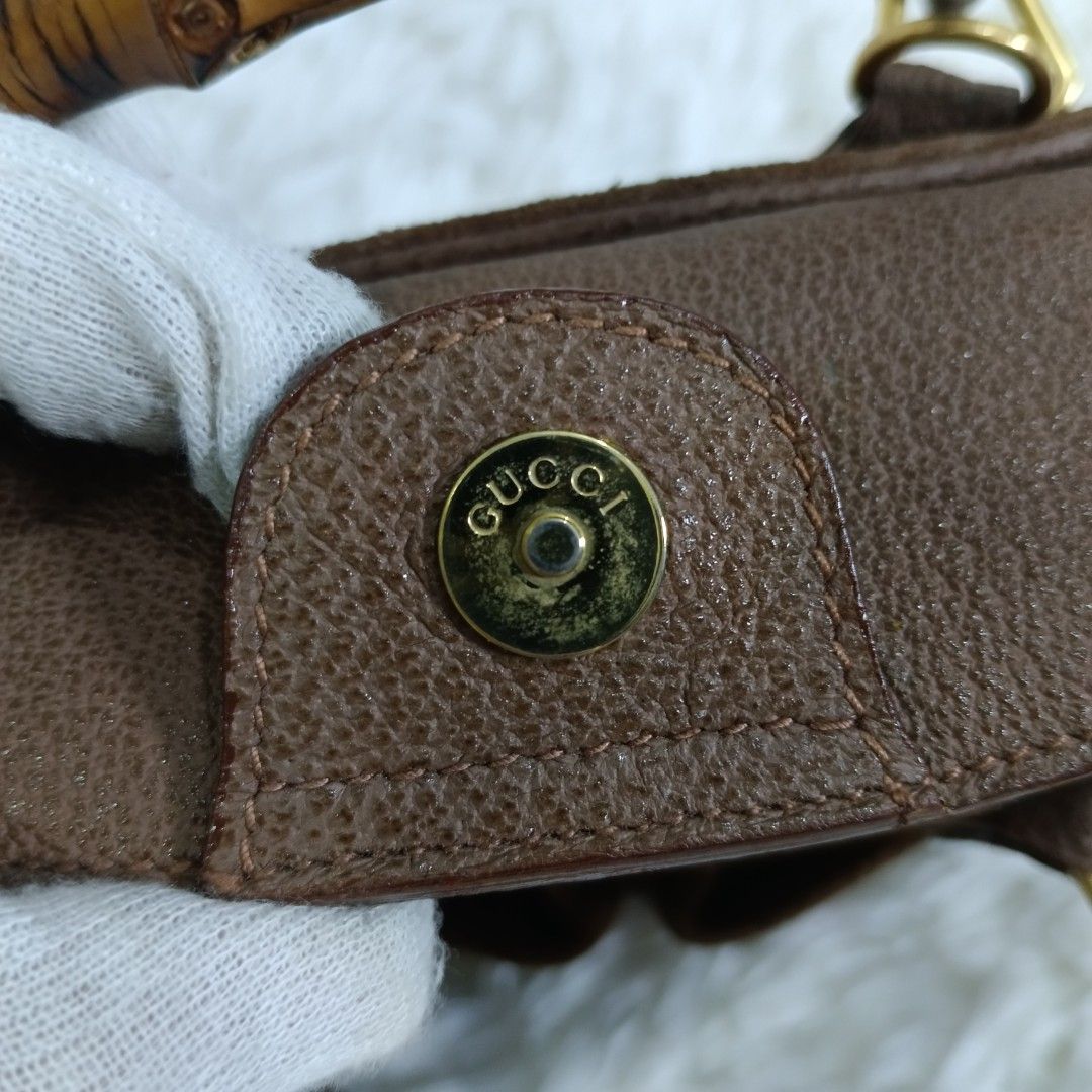 ORIGINAL GUCCI SUEDE BAMBOO MINI 2WAY BAG (Category: Luxury Bags & Wallets) located in Manila. Submitted by bm_bags (Listing ID 1427022376, Image 3). Description: SUPER SALE FIXED NA PO FROM 12K PRICE Guaranteed original ✅ Rank A condition With sling strap /own strap No flaws / clean suede body and also inside clean Gold hardware's pwede pa sa maselan.