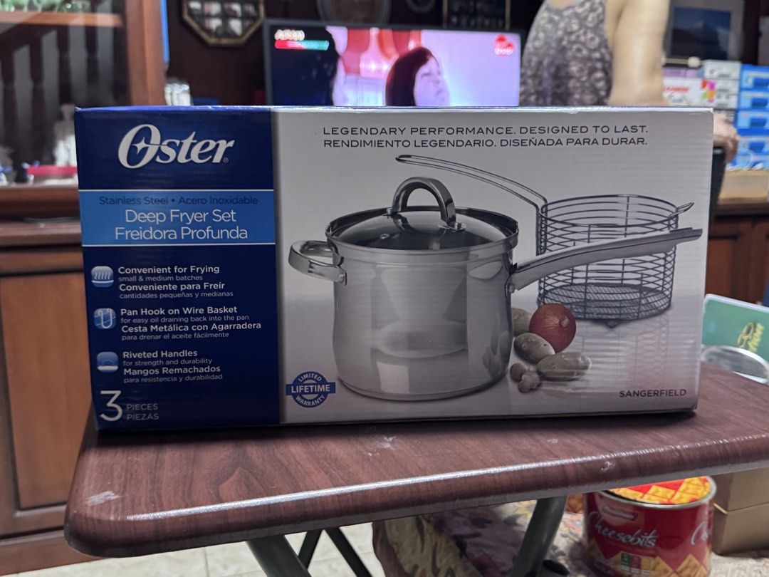 Oster Stainless Steel Deep Fryer Set (Category: Cookware & Accessories) located in Pasay City. Submitted by shirley.manacsa (Listing ID 1427105089, Image 1). Description: .
