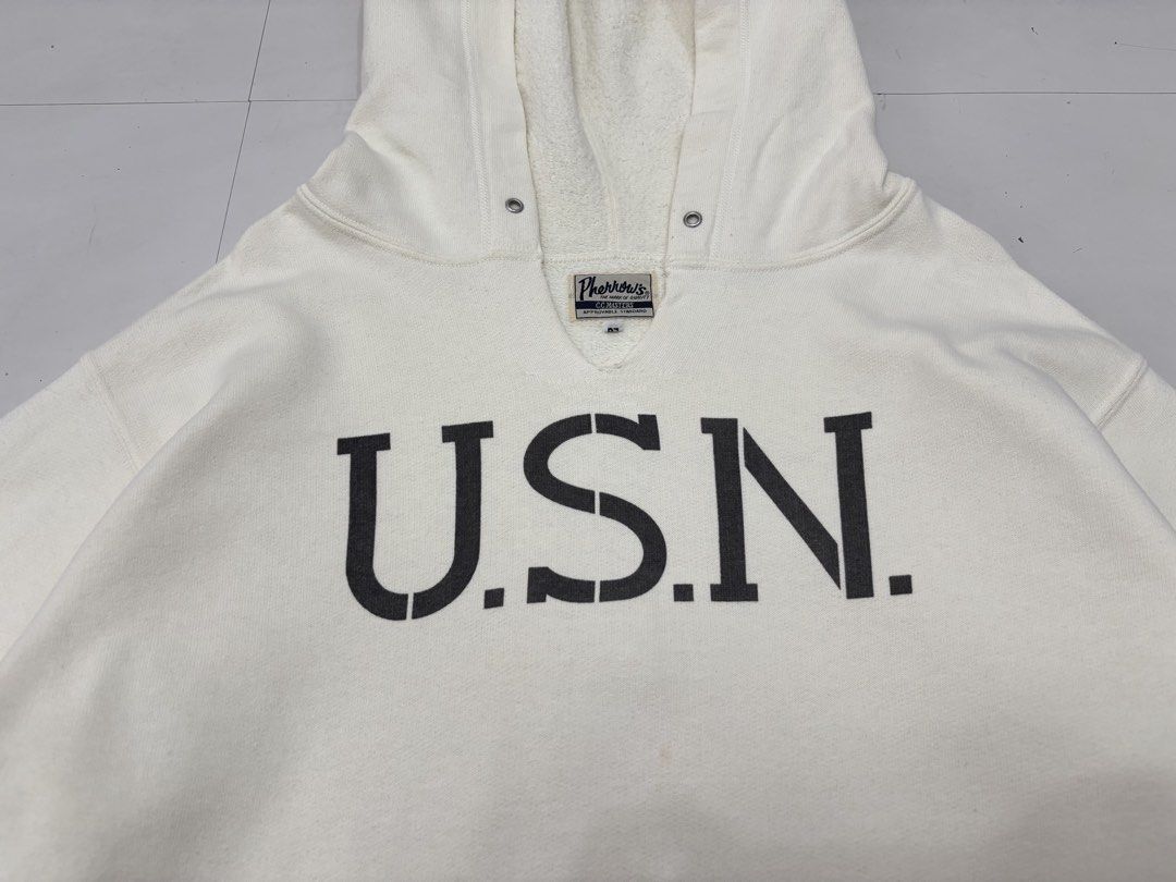 Pherrows Japan USN Hoodie (Category: Coats, Jackets and Outerwear) located in Makati City. Submitted by bzspr (Listing ID 1426968038, Image 3). Description: Pherrows Japan USN Hoodie Length 26 inches Width 23 inches With small light stain.