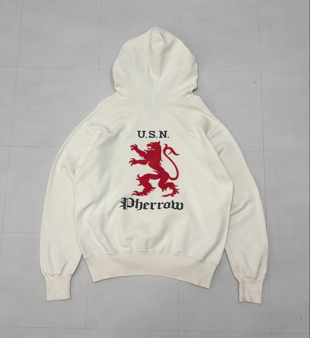 Pherrows Japan USN Hoodie (Category: Coats, Jackets and Outerwear) located in Makati City. Submitted by bzspr (Listing ID 1426968038, Image 2). Description: Pherrows Japan USN Hoodie Length 26 inches Width 23 inches With small light stain.
