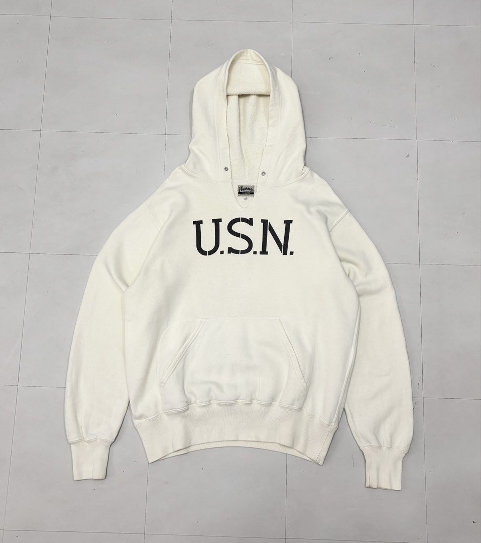 Pherrows Japan USN Hoodie (Category: Coats, Jackets and Outerwear) located in Makati City. Submitted by bzspr (Listing ID 1426968038, Image 1). Description: Pherrows Japan USN Hoodie Length 26 inches Width 23 inches With small light stain.