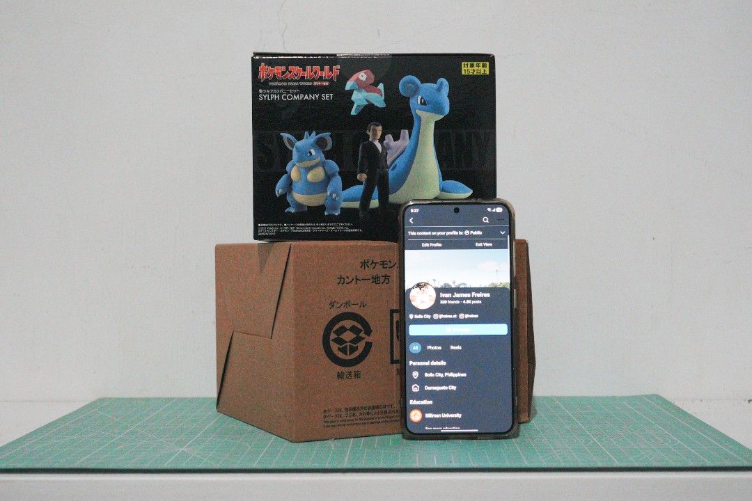 Pokemon Scale World Giovanni Set SEALED (Category: Figurines & Statues) located in Dumaguete. Submitted by ijfreires (Listing ID 1426988710, Image 1). Description: Sealed Giovanni set with original brown box selling price 9.9k meetup: Dumaguete City Shipping via LBC.