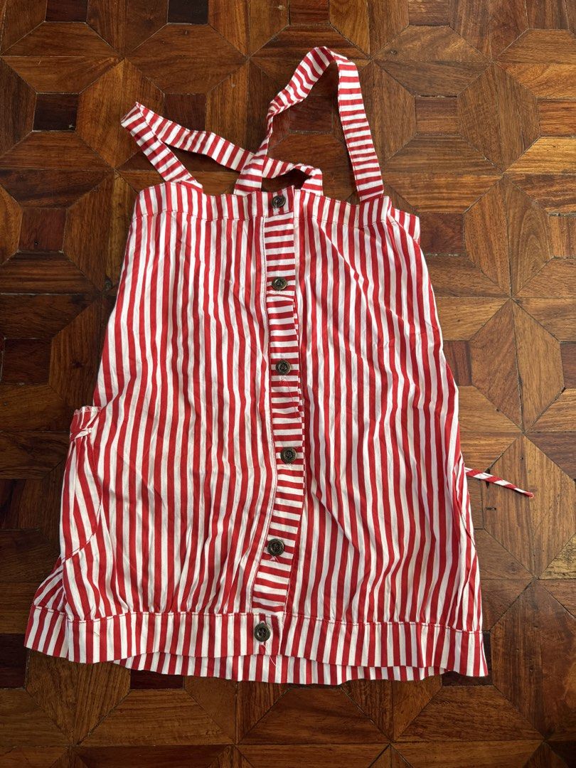 Red and White Striped Tank Top (Category: Sleeveless) located in Makati City. Submitted by blingbinz (Listing ID 1427026950, Image 3). Description: - size xs-small, best fits small - smocked so very stretchy - tie details on the side .