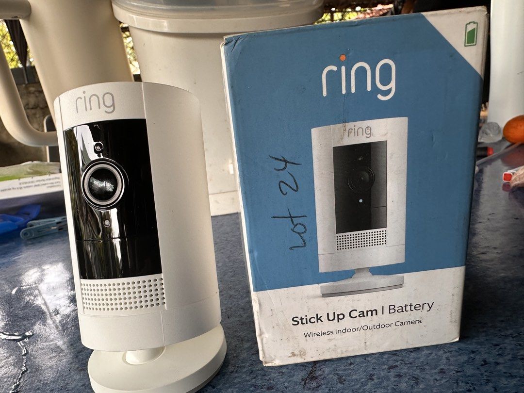 RING STICK UP CAMERA WIRELESS 3RD GENERATION (Category: Security Systems & CCTV Cameras) located in Santa Maria. Submitted by angeljune07 (Listing ID 1426975274, Image 2). Description: RING STICK UP CAMERA WIRELESS 3RD GENERATION Used and working in good condition Battery powered (rechargeable) Package inclusion as seen in photos Damaged box Camera with quick release battery Can reset (not locked on any account) Available for shipping c/o buyer N