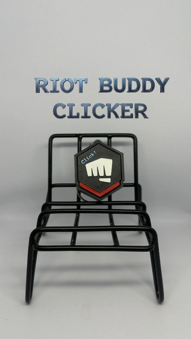 Riot Buddy Clicker (Category: Designer & Blind Box Toys) located in Manila. Submitted by haveyoumetted (Listing ID 1426998139, Image 1). Description: Valorant Riot Buddy inspired clicker! Looking for cute at satisfying na pampawala stress? Check out our adorable 3D printed clicker! 💖 ✔️ High-quality 3D printed ✔️ Smooth at satisfying click ✔️ Perfect pang-display o pang-destress.