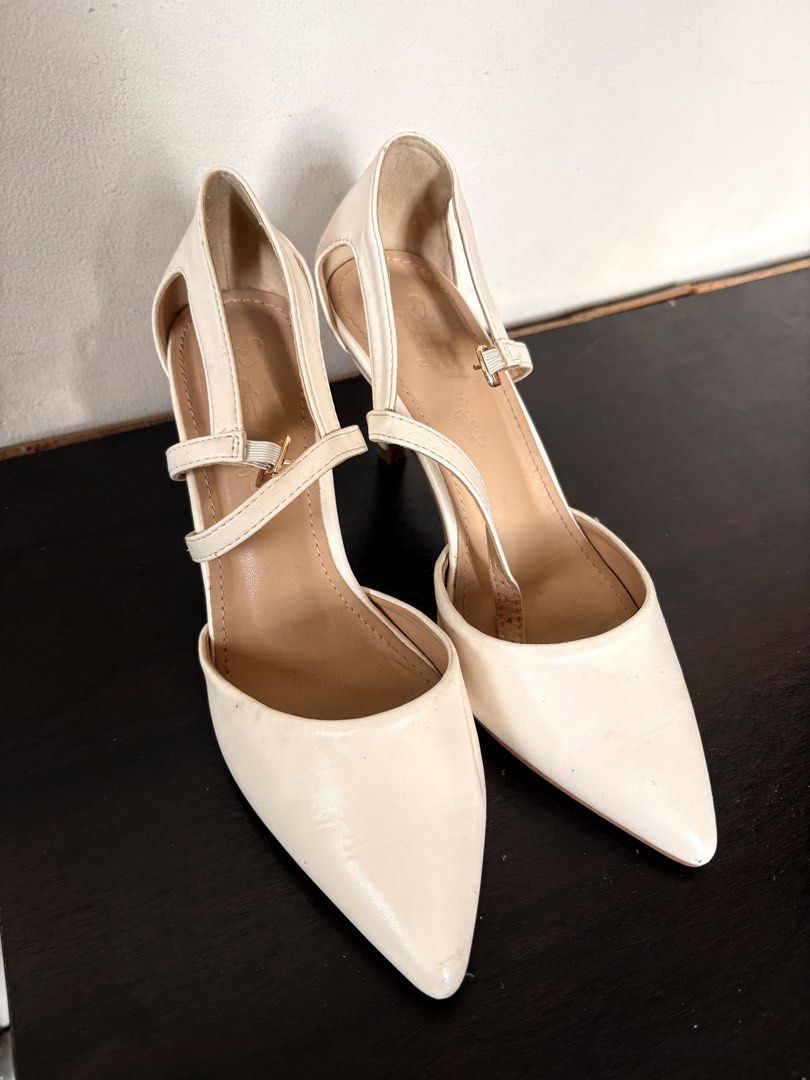 Rusty Lopez Nina White Heels (Category: Heels) located in Manila. Submitted by msmozza (Listing ID 1427023524, Image 1). Description: Used twice only. 1499 orig price. Rfs: got desired design..