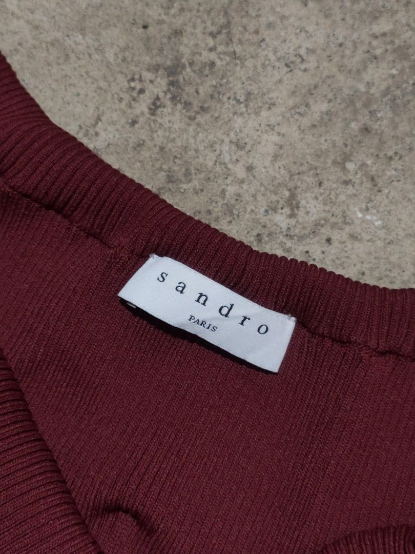 Sandro Paris Maroon Top (Category: Luxury Apparel) located in Tumauini. Submitted by ken_thrift (Listing ID 1427092653, Image 3). Description: SANDO PARIS MAROON TOPS Width 11 Length 19 Issue ❌ Likenew condition Color rate 9.8/10 Price 📥📥📥.