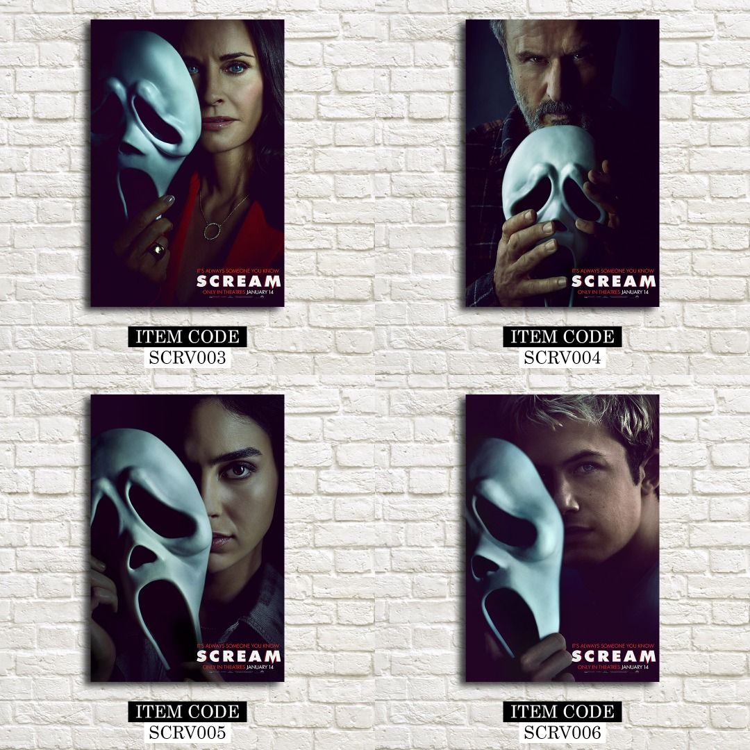 Scream (2022) Posters (Category: Western Merchandise) located in Taguig. Submitted by thebricksph (Listing ID 1427025245, Image 3). Description: ₱75 (6x9 inches) ₱145 (8.5 x 12.5 inches) ₱290 (12.5x18.5 inches).