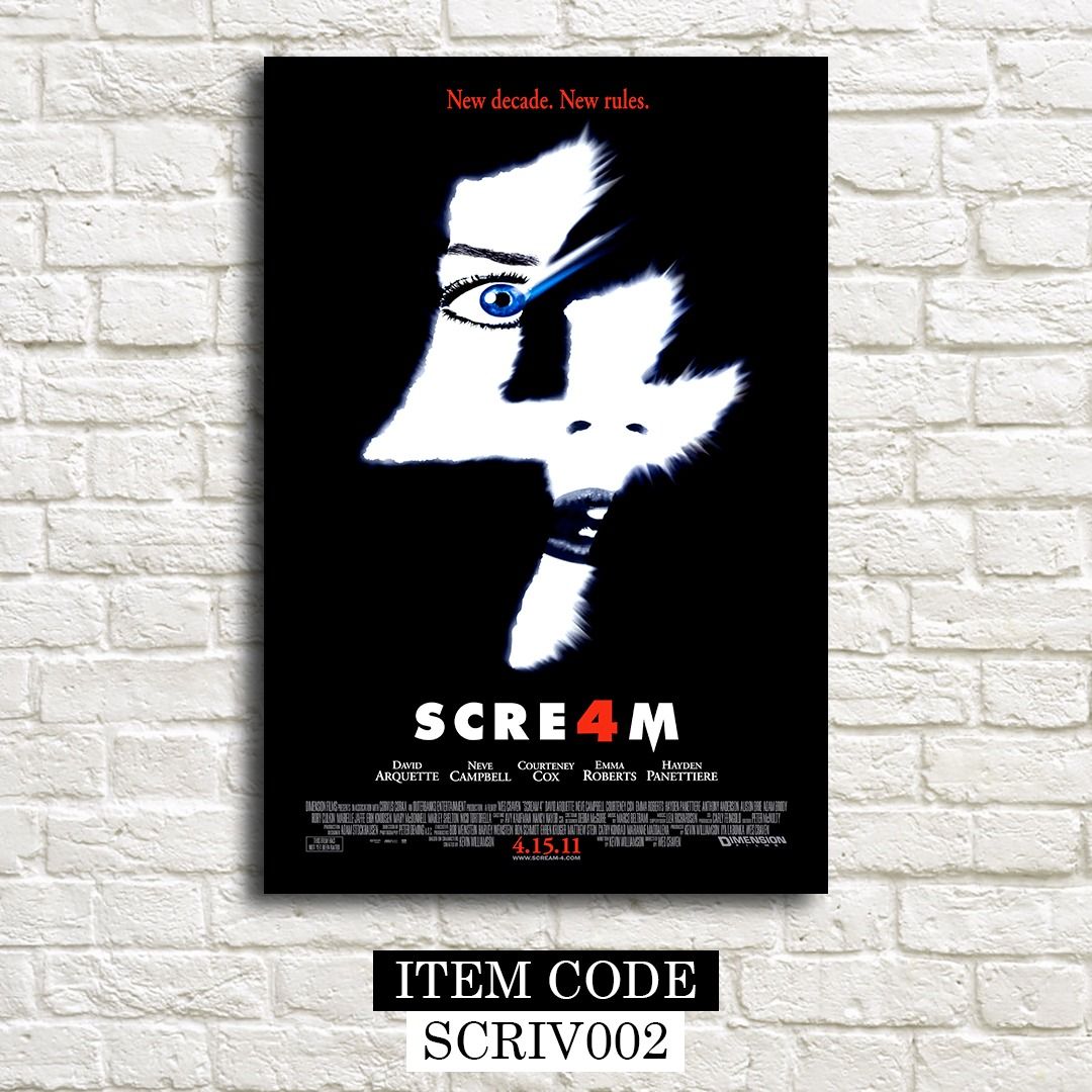 Scream 4 (2011) Posters (Category: Western Merchandise) located in Taguig. Submitted by thebricksph (Listing ID 1427024465, Image 2). Description: ₱75 (6x9 inches) ₱145 (8.5 x 12.5 inches) ₱290 (12.5x18.5 inches).