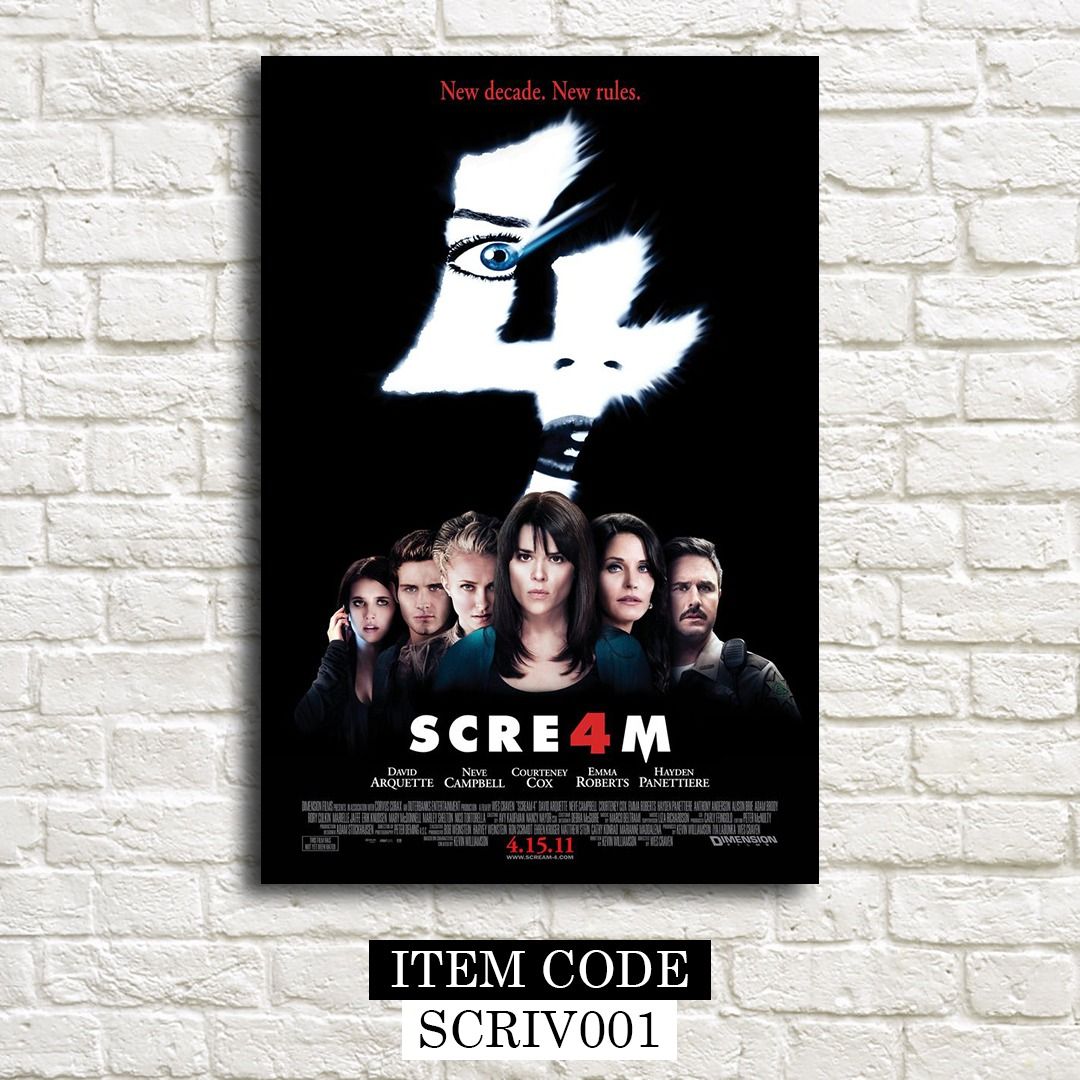 Scream 4 (2011) Posters (Category: Western Merchandise) located in Taguig. Submitted by thebricksph (Listing ID 1427024465, Image 1). Description: ₱75 (6x9 inches) ₱145 (8.5 x 12.5 inches) ₱290 (12.5x18.5 inches).