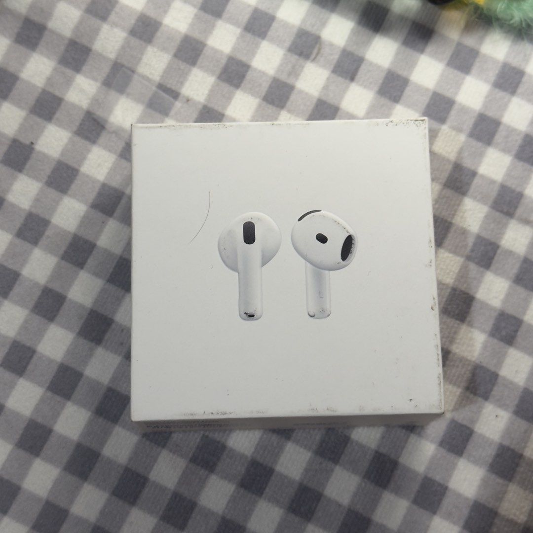 SEALED Apple AirPods 4 (Category: Earphones) located in Pasig City. Submitted by 1uvmails (Listing ID 1426983510, Image 1). Description: SEALED Apple Airpods 4 - brand new - apple legit / original - sealed & never opened - rfs: extra (have the pro already) loc: pasig.