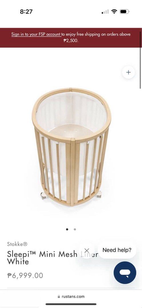 Stokke Sleepi Mini V3 Crib (Category: Cots & Cribs) located in General Trias. Submitted by camellia_fashion (Listing ID 1427007349, Image 2). Description: Stokke Sleppi mini v3 Crib No dents or scratch Used but carefully care No box Included mesh and foam.
