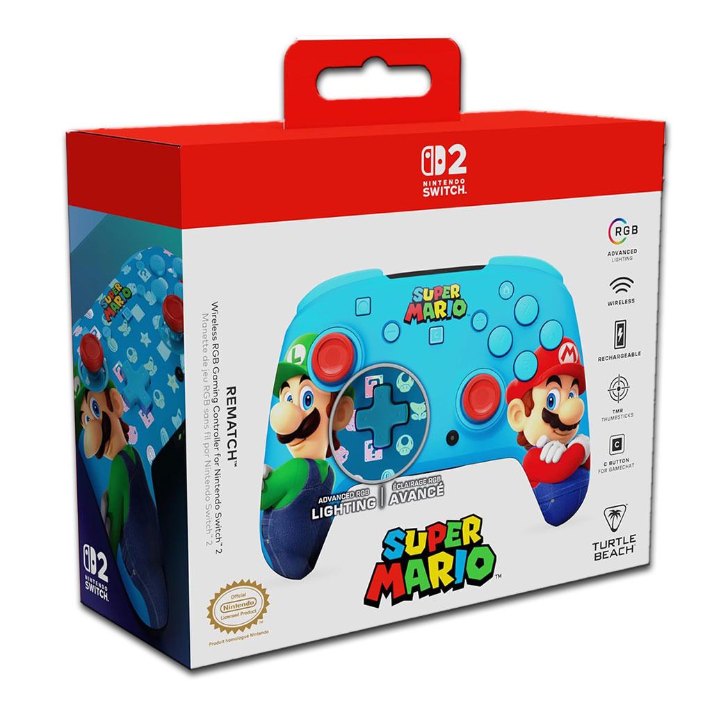 Super Mario Advanced RGB Lighting Switch 2 Controller, Video Gaming ...