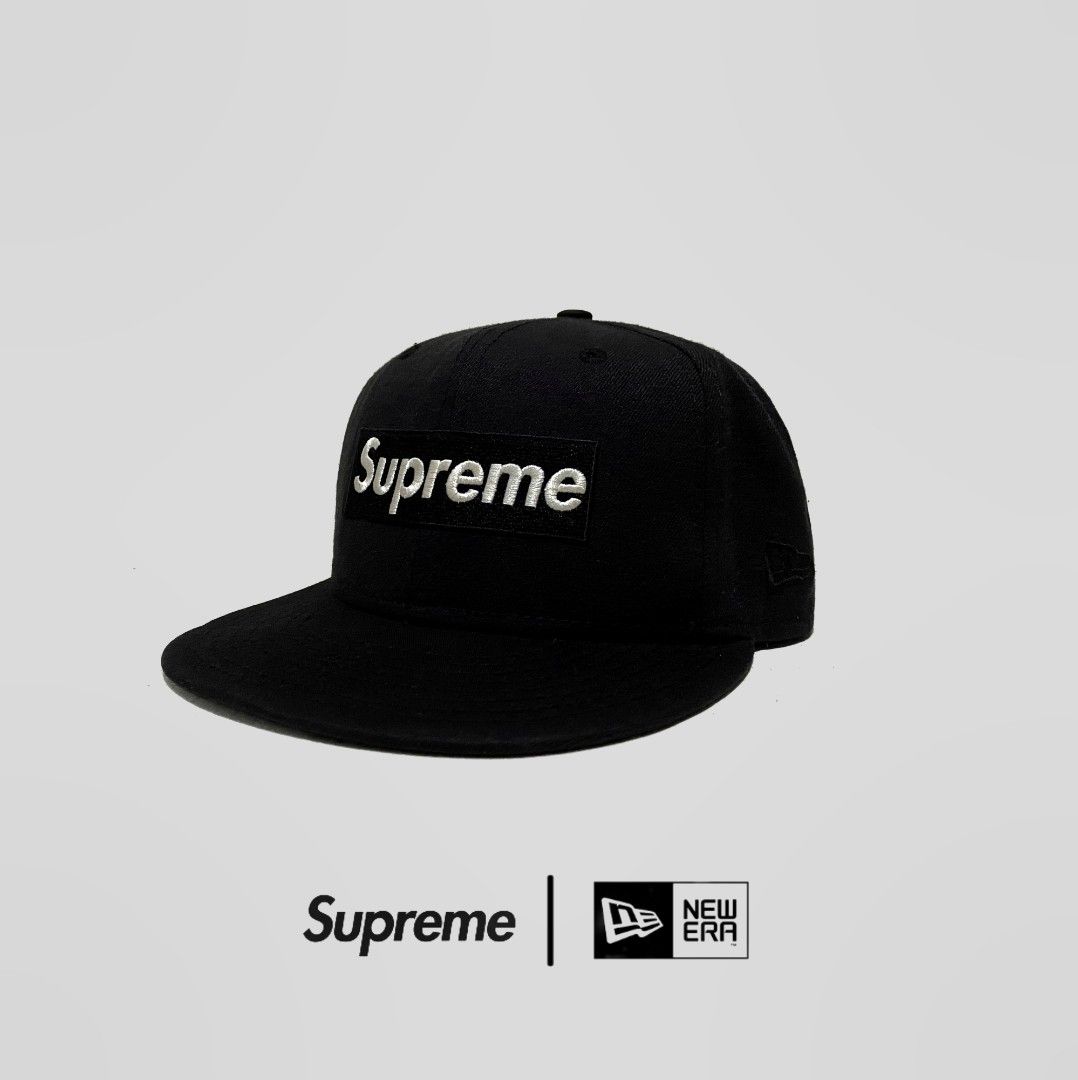 Supreme x New Era Box Logo fitted cap (Category: Caps & Hats) located in Bacolod City. Submitted by bt_ph (Listing ID 1427011475, Image 1). Description: AUTHENTIC! SUPREME X NEW ERA BOX LOGO FITTED CAP SIZE: 7 3/8 .