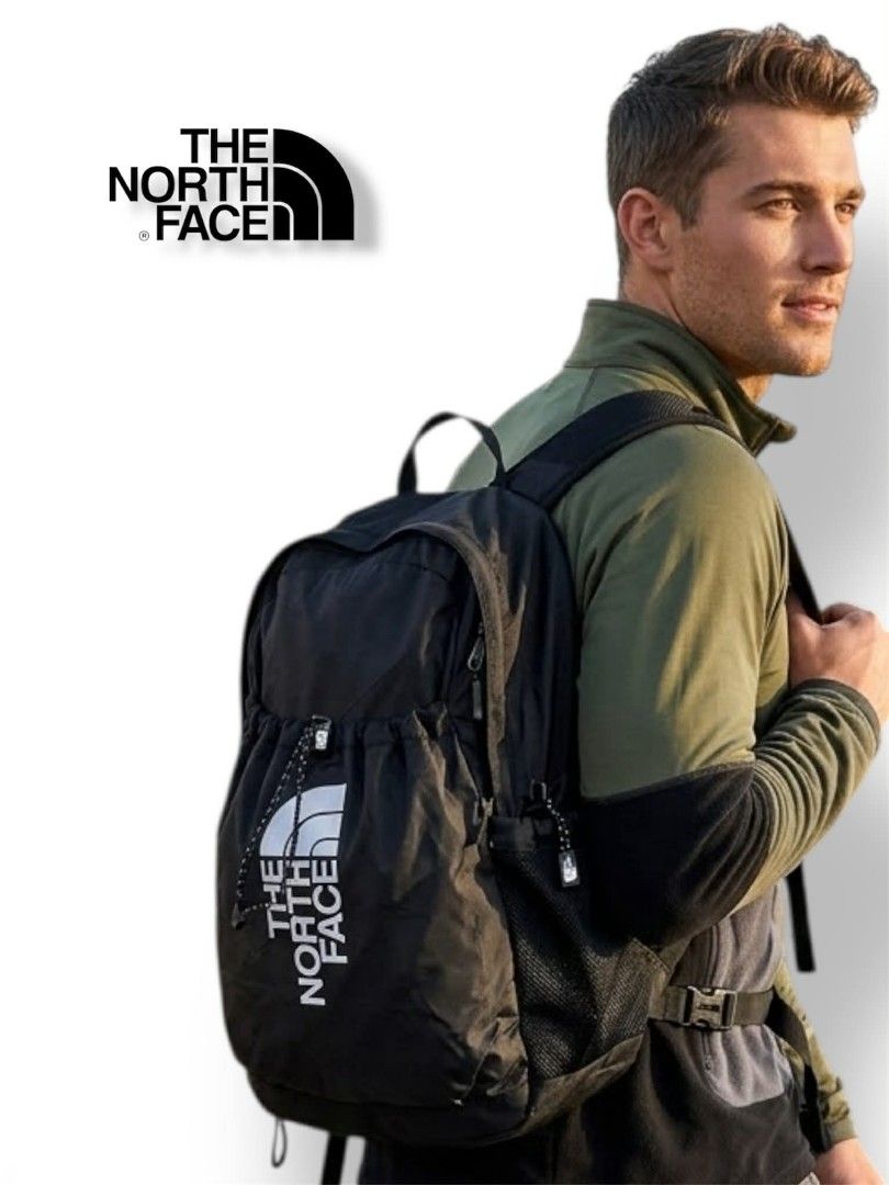 THE NORTH FACE BOZER BACKPACK - TNF BLACK (authentic) (Category: Activewear) located in Cebu City. Submitted by westleygics18 (Listing ID 1427149525, Image 1). Description: THE NORTH FACE BOZER BACKPACK - TNF BLACK (authentic) Excellent Condition - Large interior with a dedicated, padded laptop/tablet sleeve. - Secondary Compartment: Front organization pocket for smaller items. - Front Bungee System: External elastic bungee cord for quick-access 