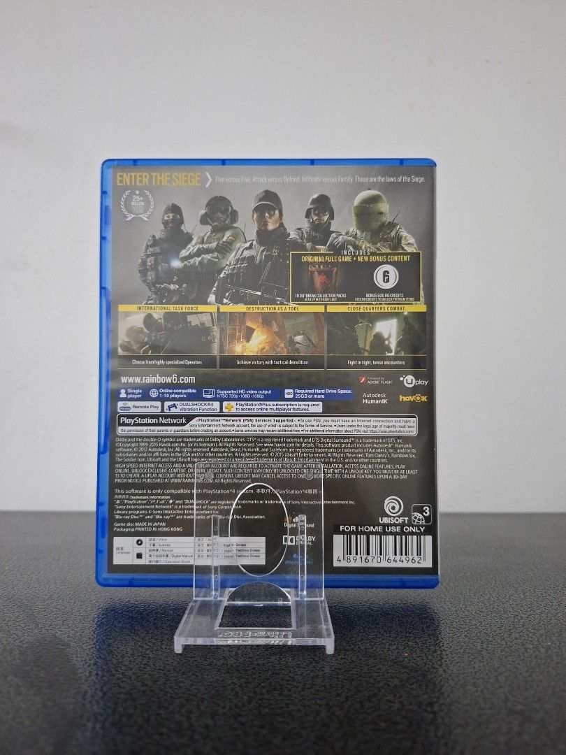 Tom Clancy's Rainbow Six Siege Advanced Edition PS4 (Category: PlayStation) located in Antipolo. Submitted by cobys4 (Listing ID 1427129768, Image 3). Description: Like new! Sinilip lang ang loob.