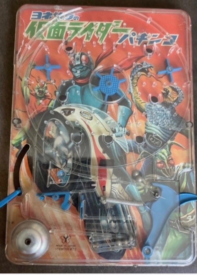 Vintage Yonezawa 1970s Japan KAMEN RIDER PACHINKO pinball masked rider ...