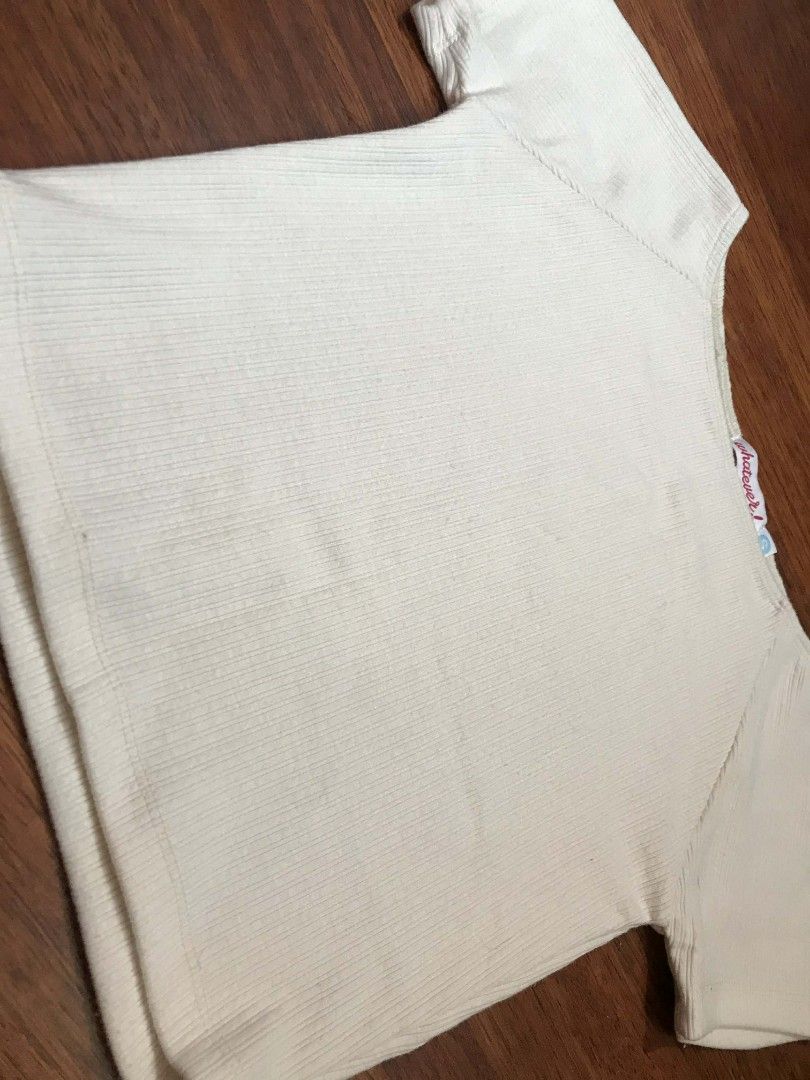 Whatever! Ribbed Crop Top - Size S (Category: Others Tops) located in Cebu City. Submitted by alwayssecondoption (Listing ID 1426962109, Image 3). Description: Pre-owned item from my personal wardrobe (not thrifted/ukay). Well taken care of, in good condition. RFS: Decluttering.