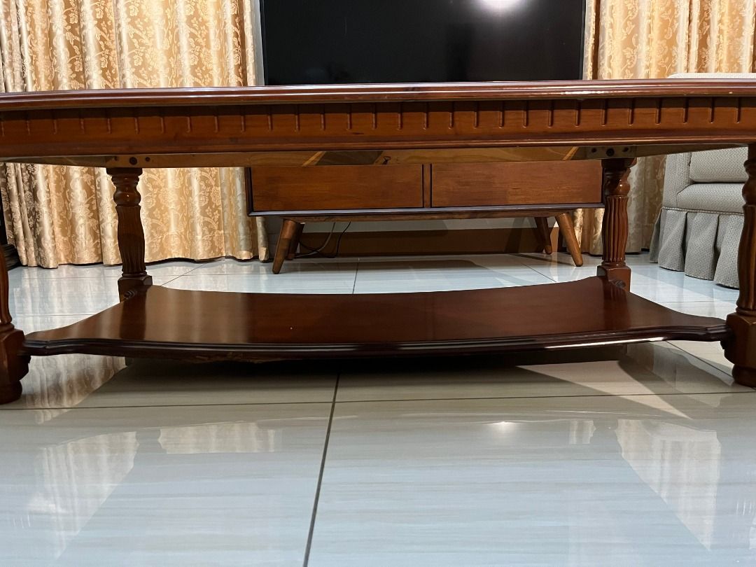 Wooden Coffee Table with Glass Top Set (Category: Tables & Sets) located in Santa Rosa. Submitted by e_y2026 (Listing ID 1427113996, Image 2). Description: Selling our Coffee Table Set -Negotiable -1 Long low table, 1 low side table -Both good condiiton, long table has slight scratches / chips on one of the legs -Tray part of the long table is slightly bent downwards but can still support moderate load (books, magazines, newspapers, etc.) Located