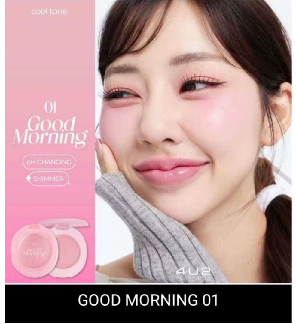 4U2 Good Morning Blush on (Category: Makeup) located in Manila. Submitted by PureWonder_Shop (Listing ID 1427286585, Image 1). Description: 4U2 Good morning 01 Pink shade 💗 Cream blush 🧁 Free SF WITHIN METRO MANILA.