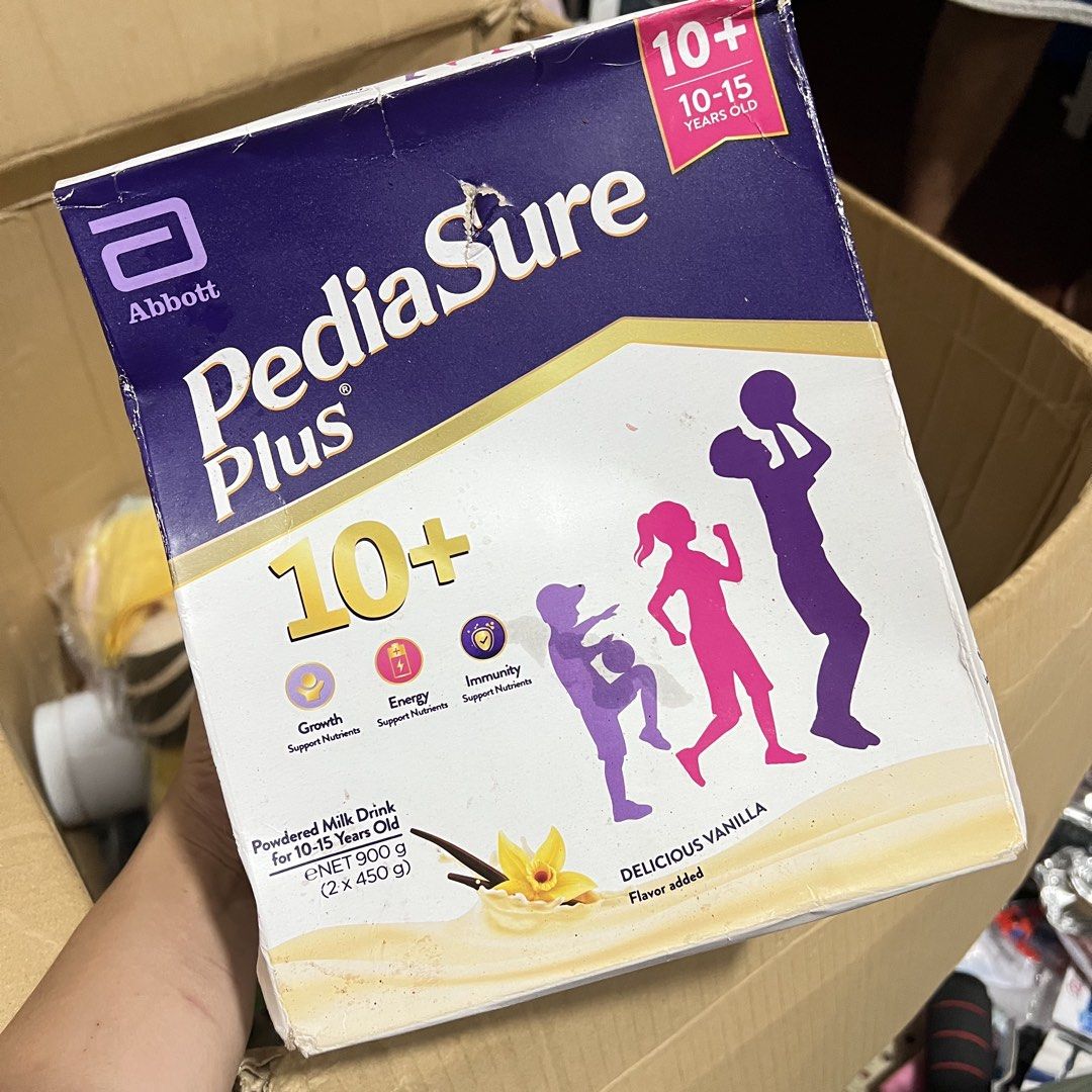 Abbott PediaSure Plus 10+ Vanilla 900g (Category: Breastfeeding & Bottle Feeding) located in Los Banos. Submitted by nicolee.904 (Listing ID 1427193716, Image 1). Description: orig price : ₱1,227 selling it for ₱800.