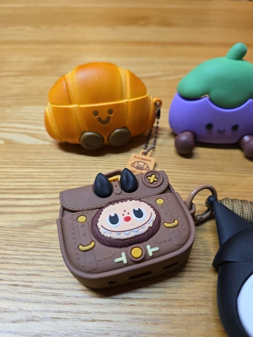 [Airpods Pro 2] Labubu Jellycat Eggplant Croissant Bread Apple Earbuds ...