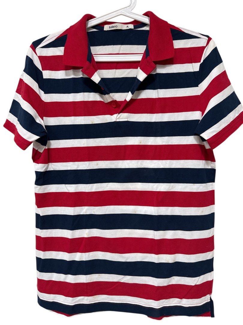 Baleno Striped Polo Shirt - Medium (Category: Tshirts & Polo Shirts ) located in Manila. Submitted by charmaaa (Listing ID 1427218343, Image 1). Description: Bought in Baleno Hong Kong. Few stains due to storage. .