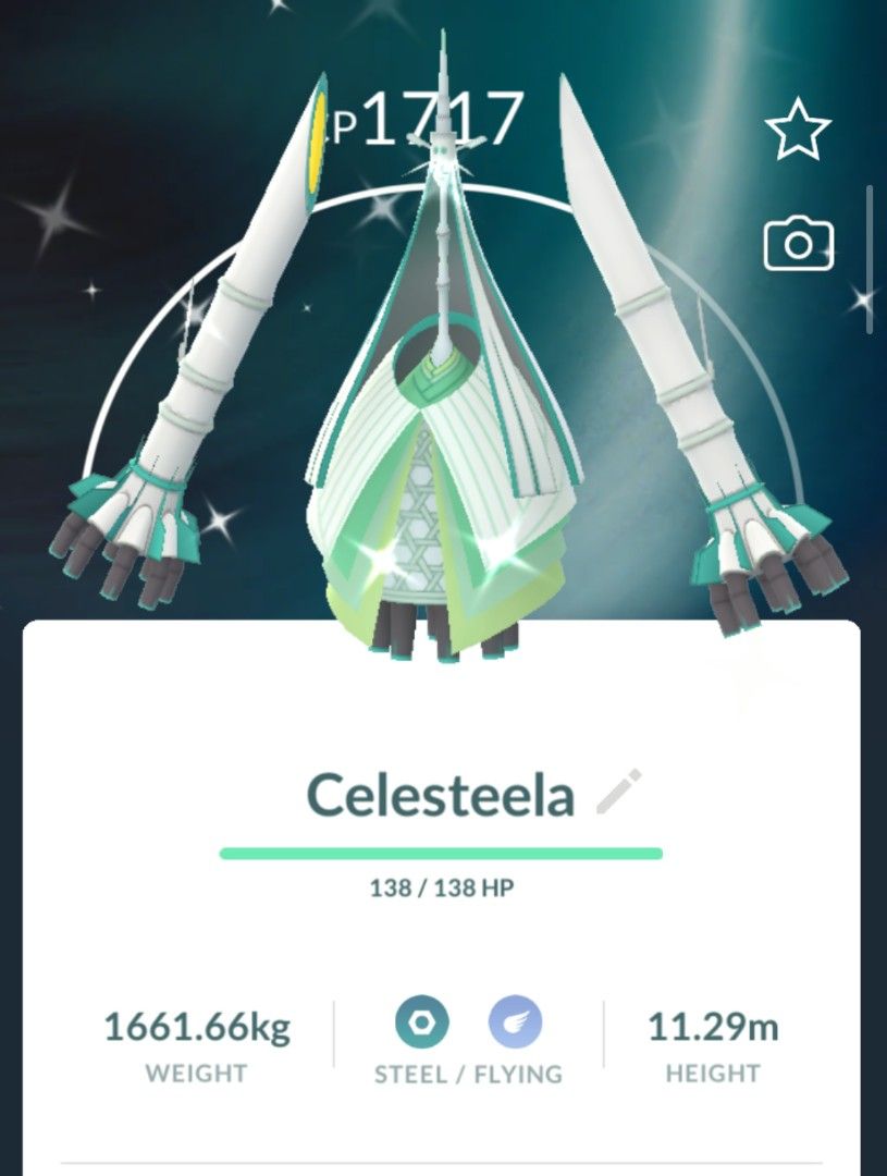 RARE | ✨ Shiny ULTRA BEAST - Celesteela | Pokemon Go - Stardust 20k/1m Stardust Trade (+500php) (Category: In-Game Products) located in Quezon City. Submitted by hujinnnn_pokestore (Listing ID 1427205572, Image 2). Description: ‼️ ALL ITEMS ARE ALWAYS NEGOTIABLE AND I GIVE DISCOUNTS TO FIRST TIMERS + FREEBIES FOR EVERY PURCHASE‼️ up for grab, ✨Shiny ULTRA BEAST - Celesteela! Add-ons (LEGENDARY/ULTRA BEAST): Lvl 40: 500php - $10 | Lvl 50 950php - 