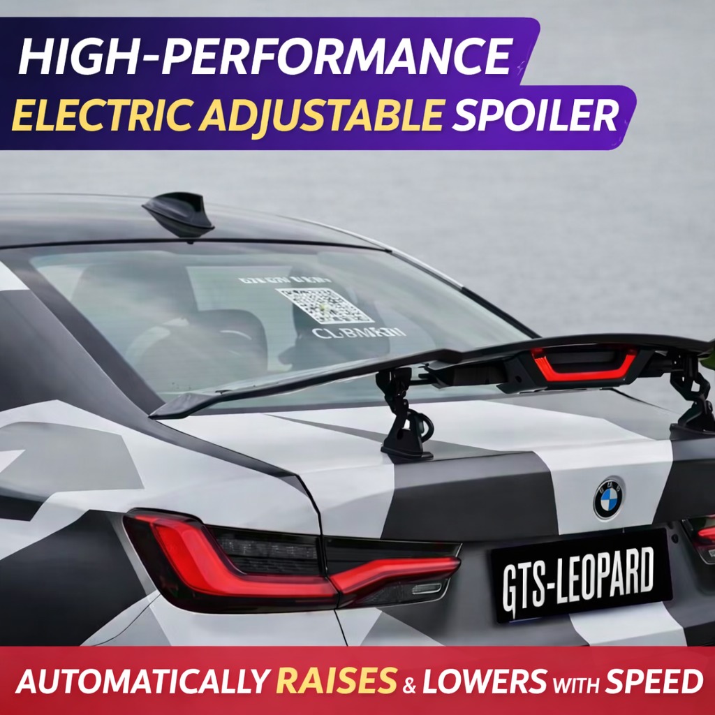 (DD AUTO) Universal Carbon Fiber Electric Adjustable Rear Spoiler Wing ...